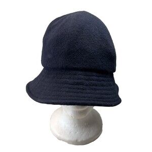 Vintage LL Bean  100% Wool Felt Lined Bucket Hat Size L made in USA Mens Blue